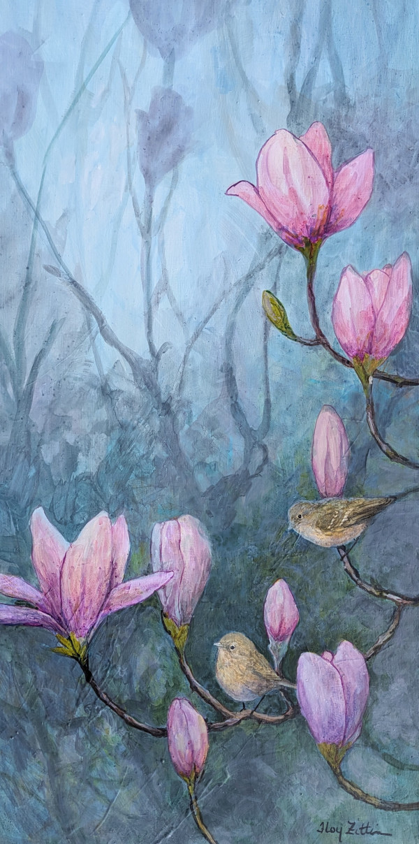Warblers and Magnolia by Floy Zittin