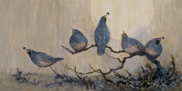 Covey of Quail Roadside #2 by Floy Zittin