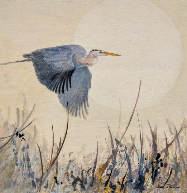 Soaring Heron by Floy Zittin