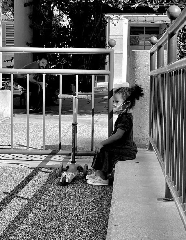 Little Girl with Mask by Anat Ambar