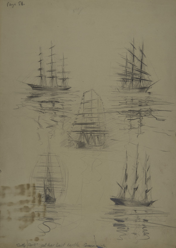 Untitled (Multiple studies of ‘Cutty Sark’ at Her Last Berth) by Michael Lester