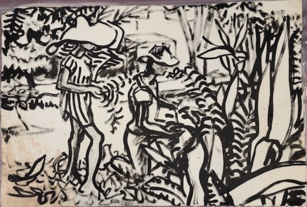 Untitled (Two Figures Gardening) by Michael Lester