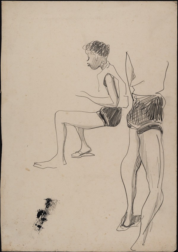 Untitled (Study of Figure in Shorts) by Michael Lester