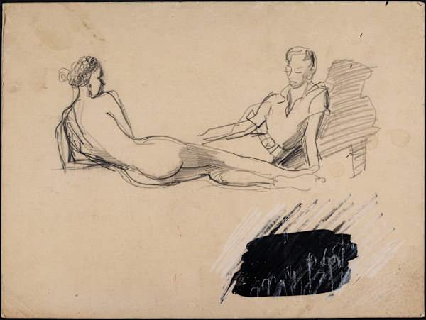Untitled (Study of Lounging Figures) by Michael Lester