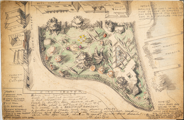 Untitled (Plans for Garden at City Center, Montego Bay) by Michael Lester