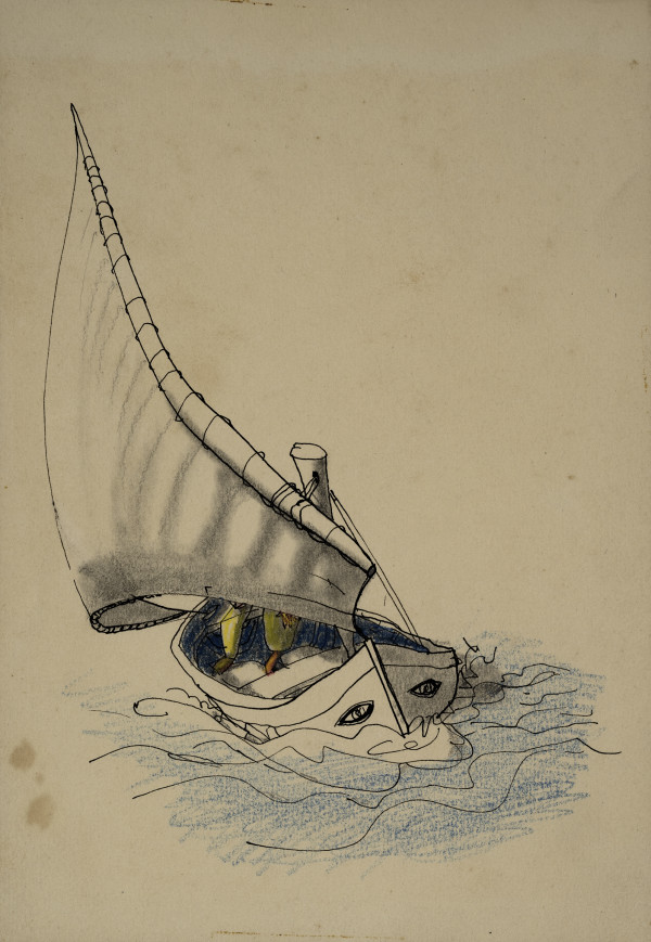 Untitled (Sailboat With Eyes) by Michael Lester