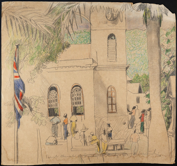 Untitled (Parish Church on Sunday, Montego Bay) by Michael Lester
