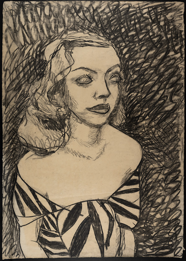 Untitled (Woman in Striped Dress) by Michael Lester