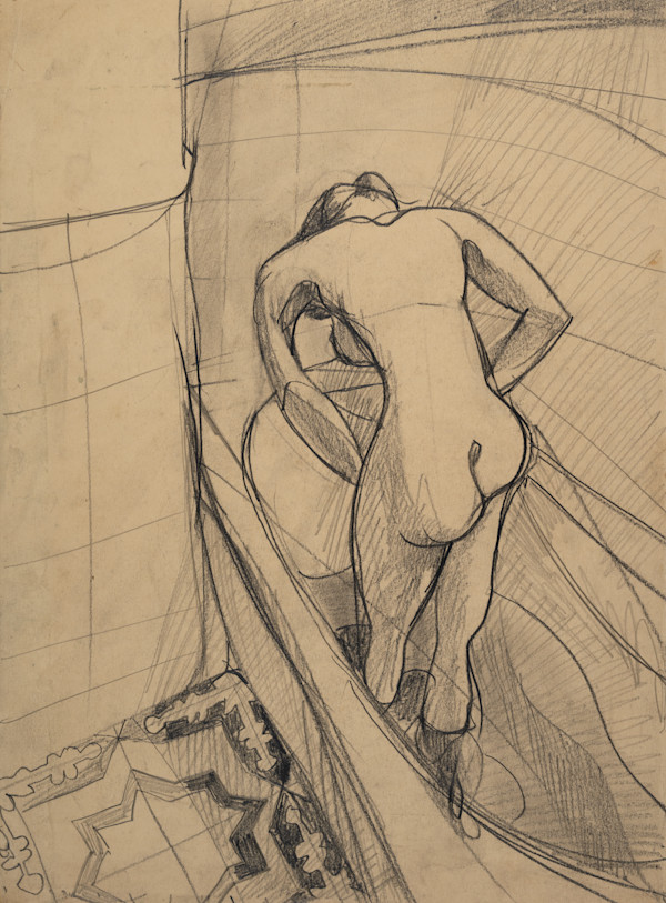 Untitled (Nude Woman Standing in Bath) by Michael Lester