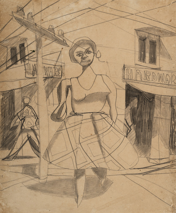 Untitled (Woman Walking by Hardware Store) by Michael Lester