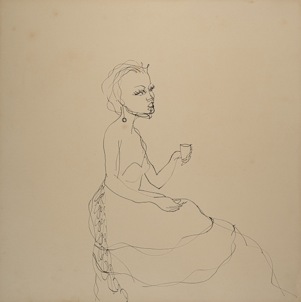 Untitled (Woman Wearing a Gown, Holding a Cup) by Michael Lester