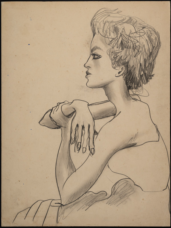 Untitled (Seated Short Haired Woman in Profile) by Michael Lester