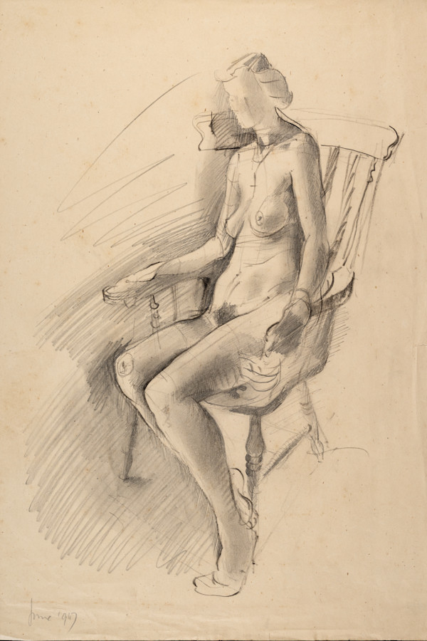 Untitled (Nude Woman in Chair I) by Michael Lester