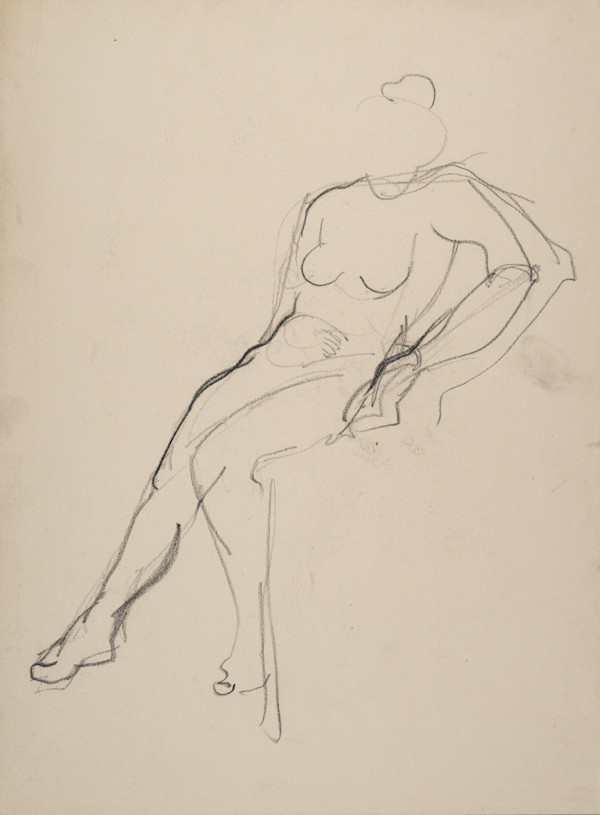 Untitled (Seated Nude Study) by Michael Lester