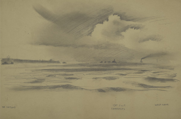 Untitled (View of The Brisons, Longships, and Wolf Rock) by Michael Lester