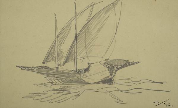 Untitled (Sailing Ship with Oars) by Michael Lester