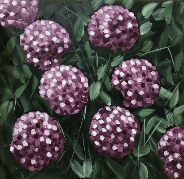 Burgundy Hydrangeas | Framed by amanda rubenstein, Image 1.