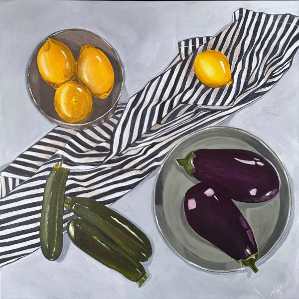 Eggplant On Table | Framed by amanda rubenstein
