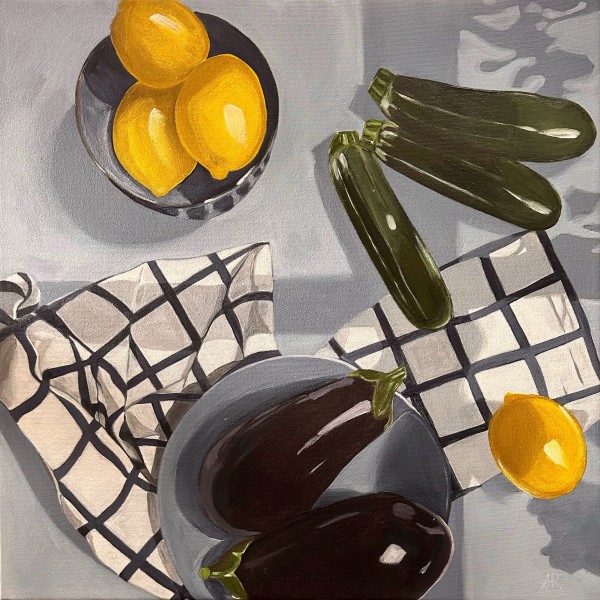 Eggplant On Table #2 | Framed by amanda rubenstein