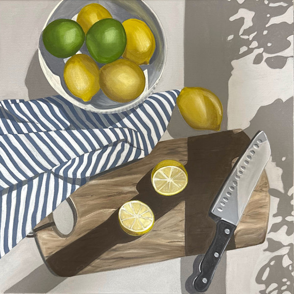 Lemons On Chopping Board | Framed by amanda rubenstein