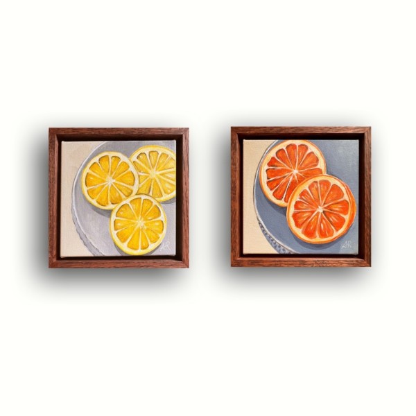 Oranges And Lemons | Mini Diptych | Framed by amanda rubenstein
