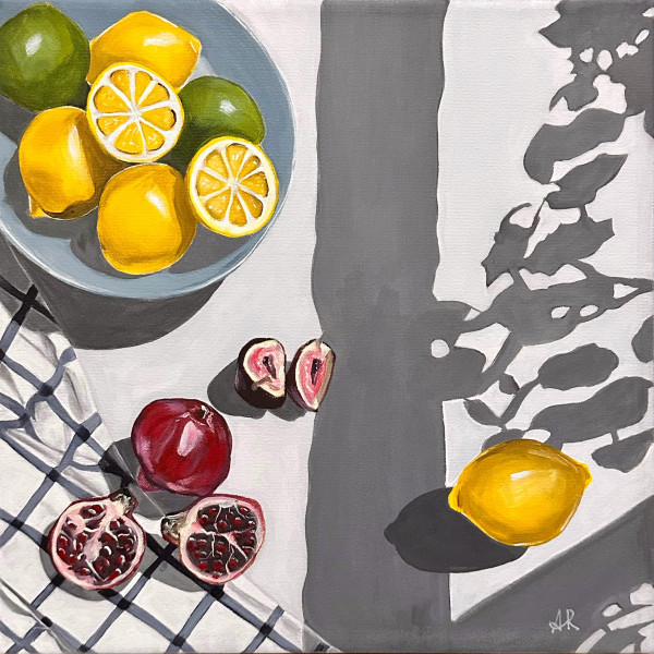 Citrus, Fig and Pomegranates | Morning Shadows | Framed by amanda rubenstein