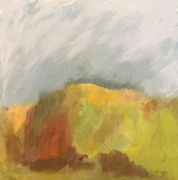 Abstract Landscape (With fiery red and yellow grasses) by Heather Duris