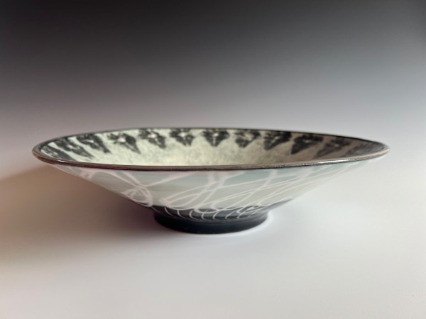 Bowl with ivy leaf design #2 in Sage Green by Kristin Bernhardt Conrad