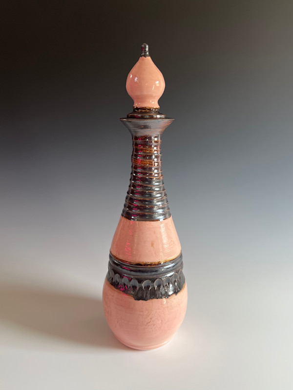 Bottle vase in Sunrise Pink by Kristin Bernhardt Conrad