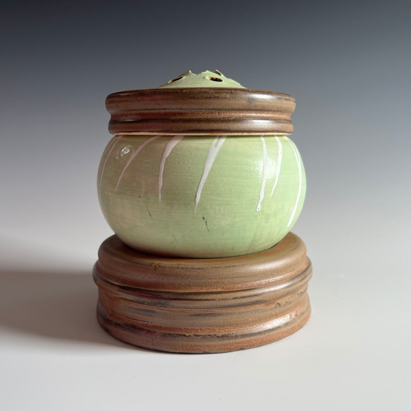 Incense burner #2 in Spring Green matte by Kristin Bernhardt Conrad