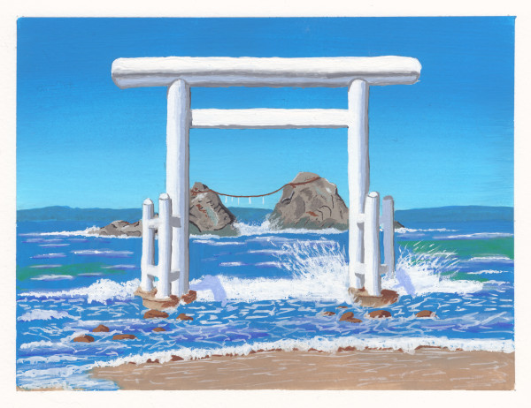 White Torii Gate of Sakirai Futamygaura by Dave Astels