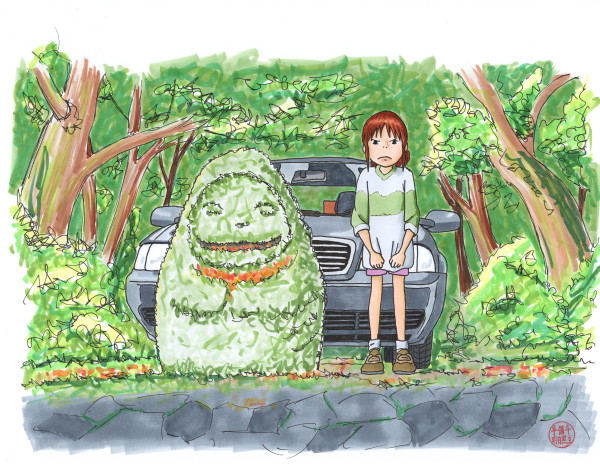 Chihiro at the car by Dave Astels