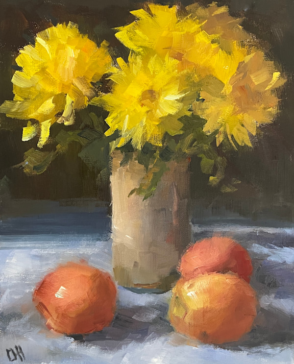 Golden Chrysanthemums and Pink Ladies by Olga Hegner, Image 1.