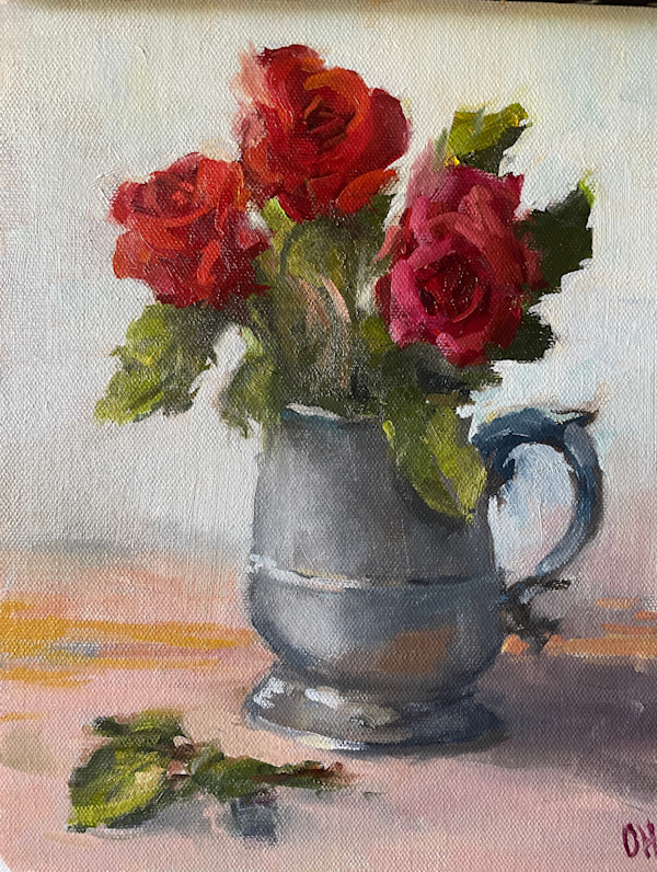 Roses In Old Pewter by Olga Hegner, Image 1.