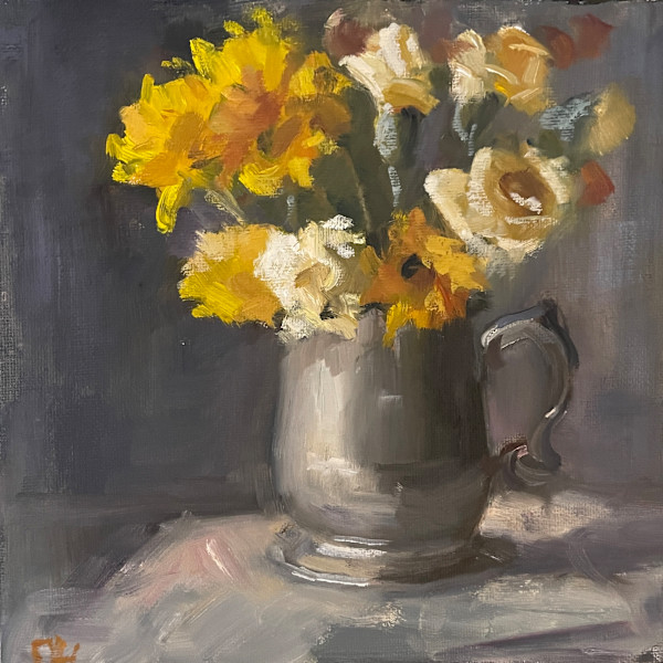 Flowers In Pewter by Olga Hegner, Image 1.