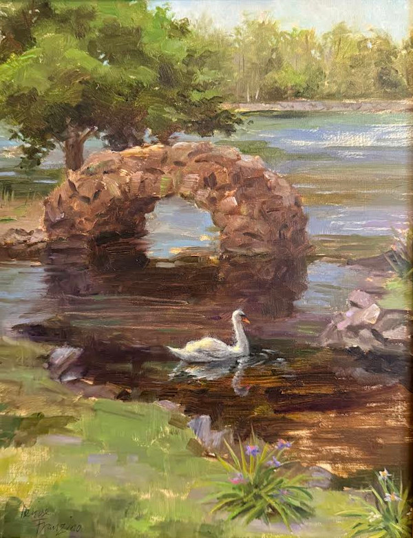 Stone Bridge at Hecksher Park by Denise Franzino