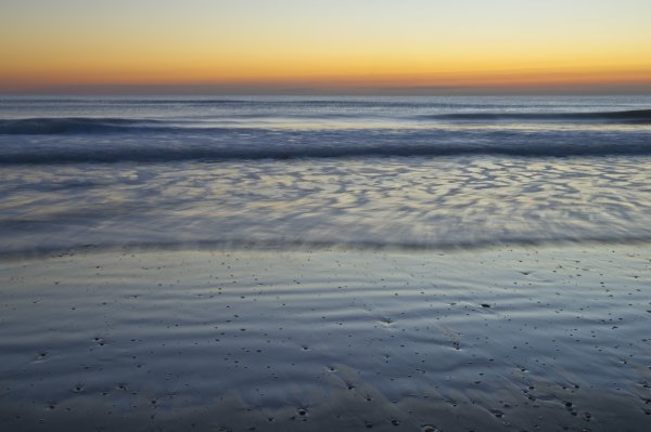 Sunrise Beach Blue Orange by Ron Garofalo