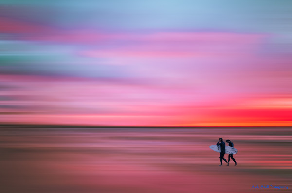 Surfing at Dusk by Andy Small
