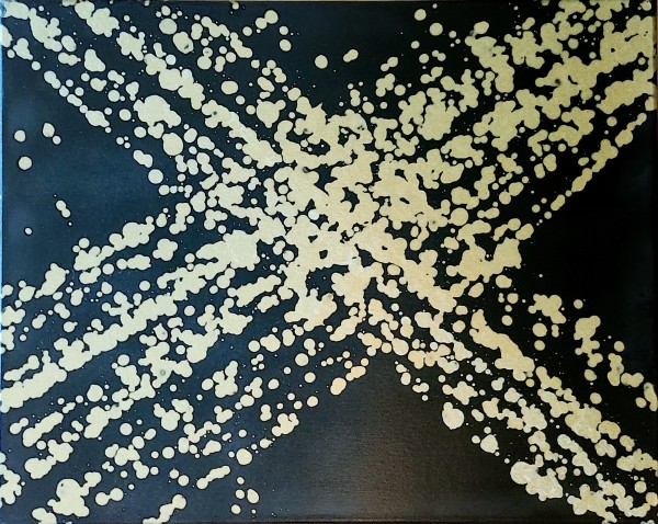 Black. Gold & White Pendulum Painting by Wilmington Art Gallery