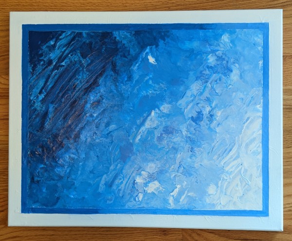 'Blue Ribbon' Acrylic Ocean Scene Abstract by Wilmington Art Gallery