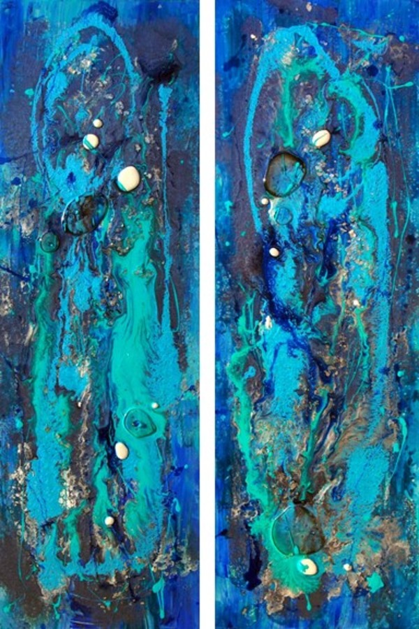 Sapphire Seas - Diptych (2 Panels) by Tristina Dietz Elmes