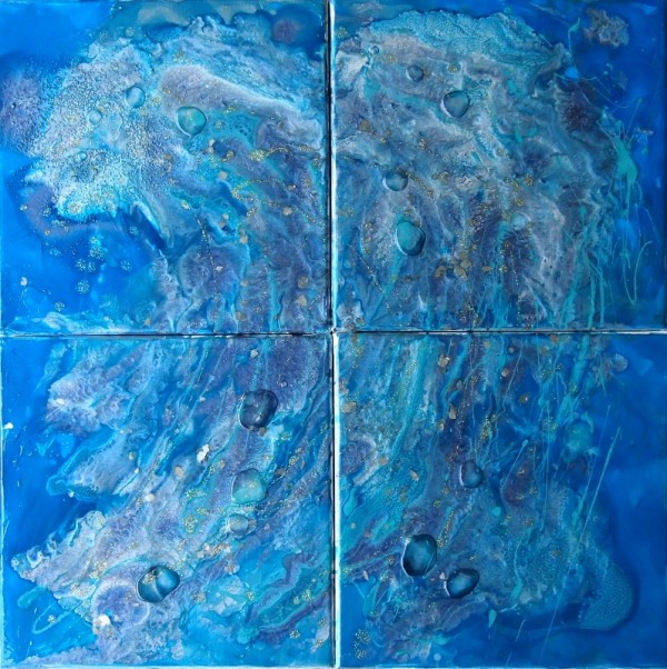 Turquoise Wave - Quad (4 panel) by Tristina Dietz Elmes