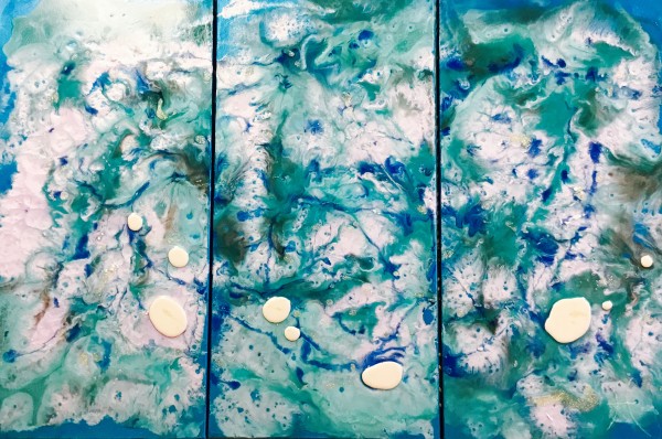 Electric Ocean - Triptych (3 panel) by Tristina Dietz Elmes