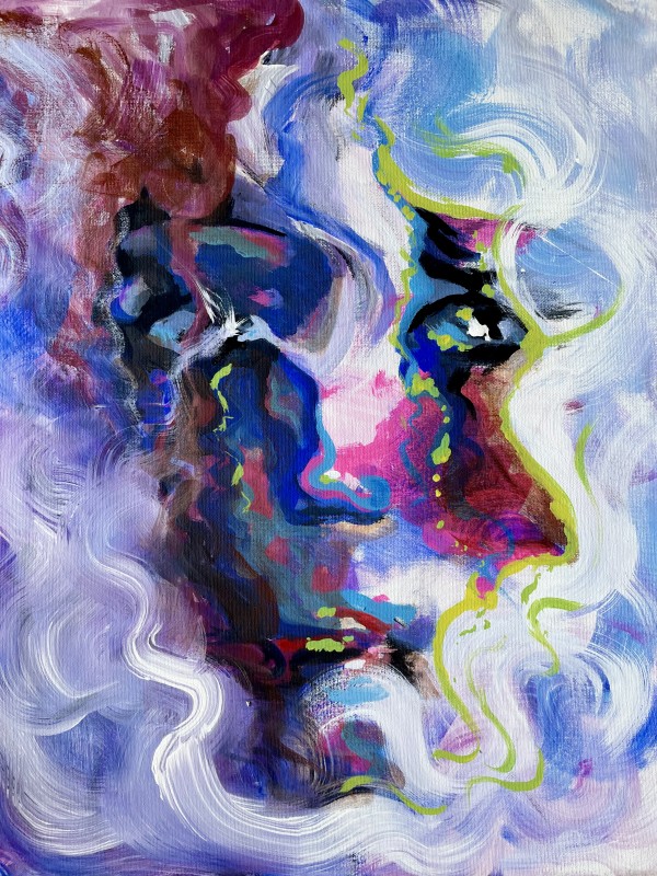 Psychedelic Face by Amy Rose Art