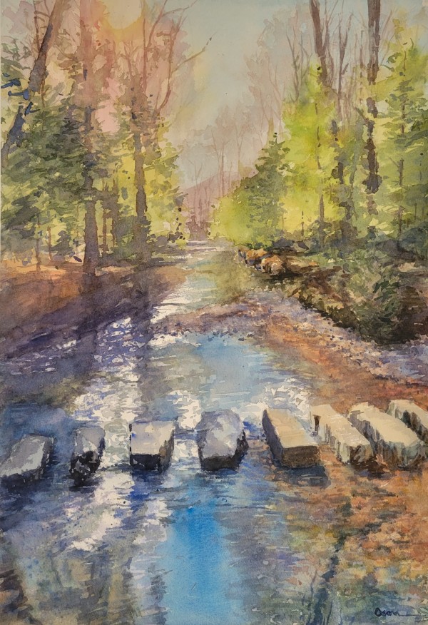 Crossing the Brook by Rick Osann Art