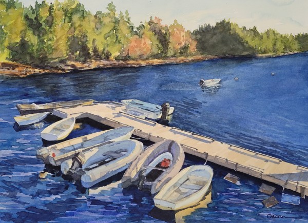 Boats at Sunset by Rick Osann Art