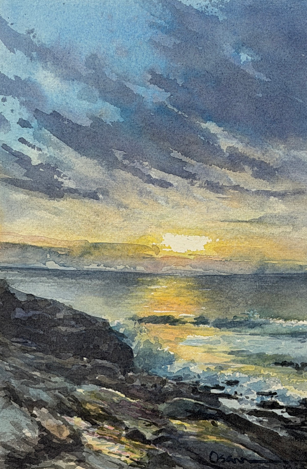 Crashing Waves at Sunset by Rick Osann Art