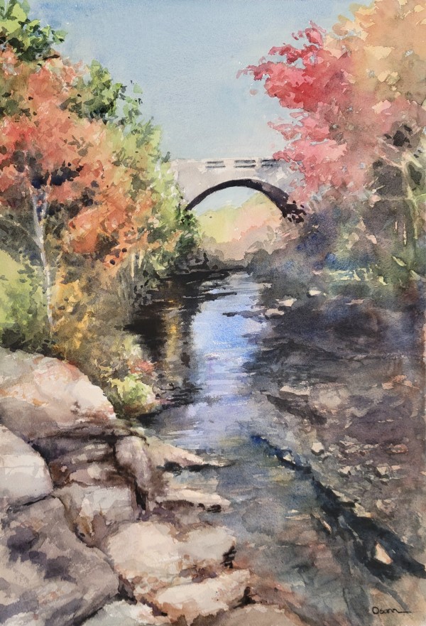 Duck Brook Bridge Autumn by Rick Osann Art