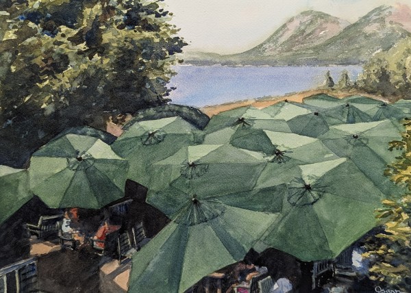 Green Umbrellas by Rick Osann Art