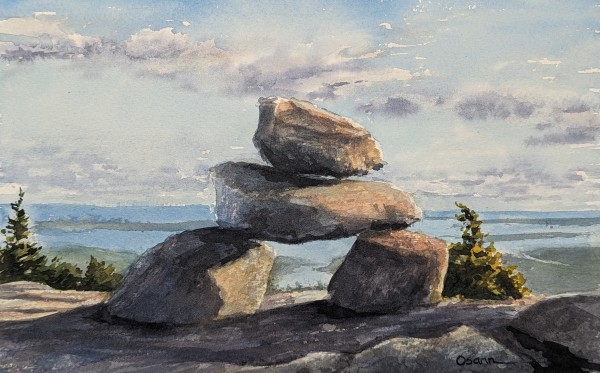 Cairn at Sunset by Rick Osann Art